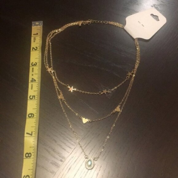 Multilayer star heart crystal necklace jewelry - Picture 5 of 7